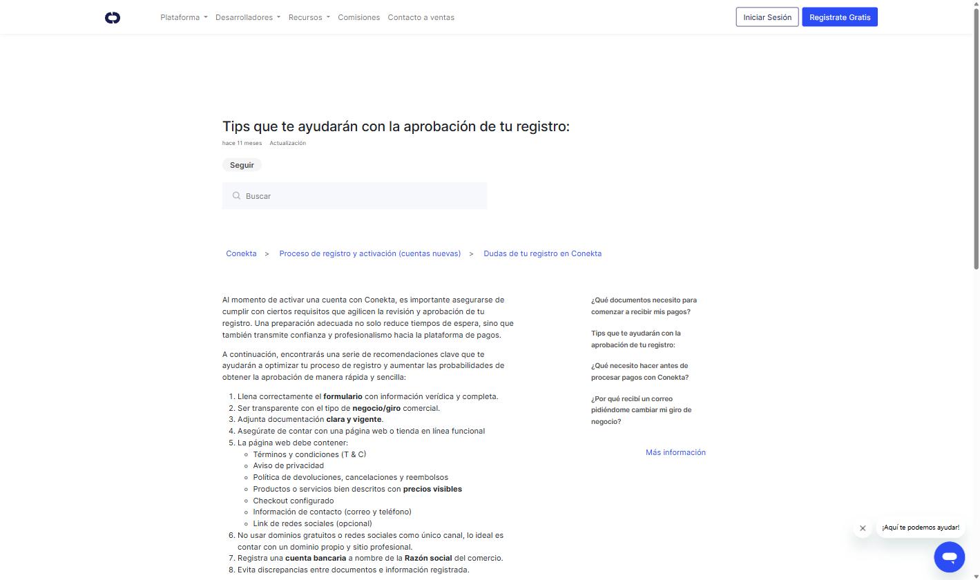 Captura de la fuente de Conekta